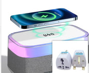 Intelligent Multifunctional Alarm Clock Bluetooth Speaker Wireless Charger Fast Charge Clock Atmosphere Night Light Home Decor